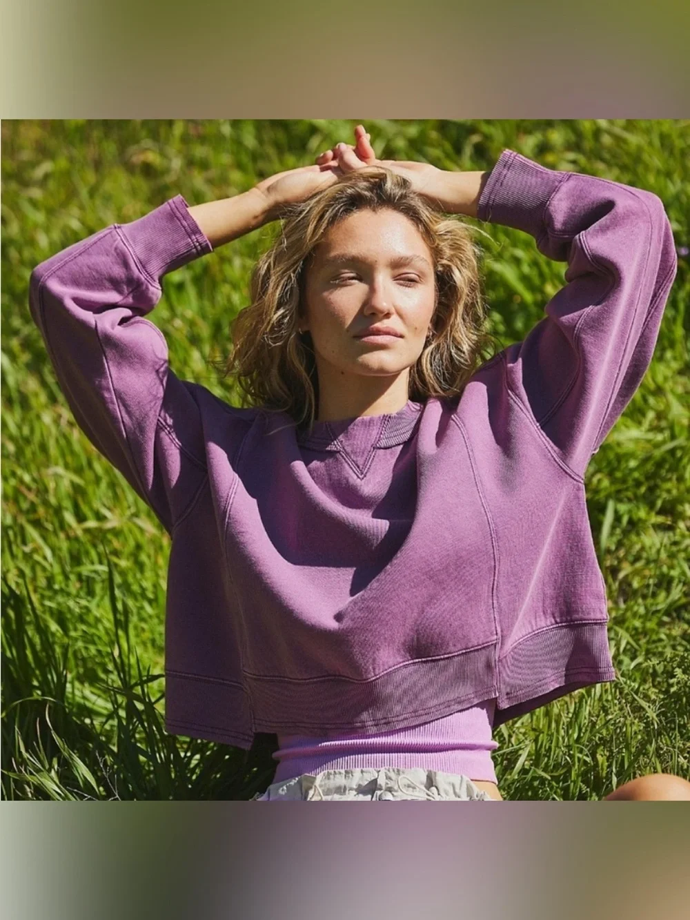 NWOT Free People FP Movement Intercept Pullover - Champion Purple - Small